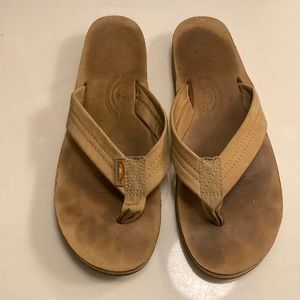 Rainbow Leather Flip Flops Size Large (8.5-9.5)